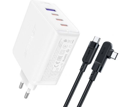 Wall charger Acefast  A37 PD100W GAN, 4x USB, 100W (white) Wall charger Acefast  A37 PD100W GAN, 4x USB, 100W (white)
