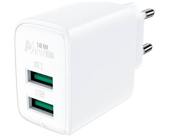 Wall Charger Acefast A33, 2x USB, 18W, QC3.0 (white)