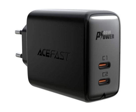 Wall Charger Acefast A9, 2x USB-C, PD 40W (czarna)