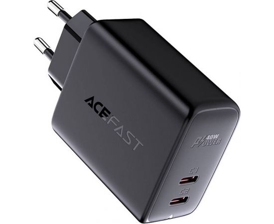 Wall Charger Acefast A9, 2x USB-C, PD 40W (czarna)