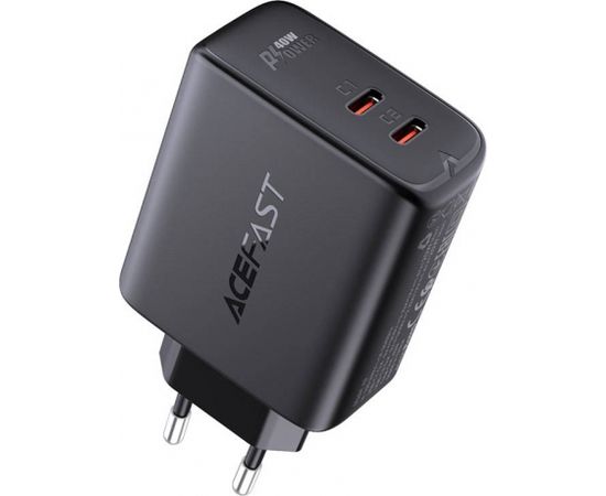 Wall Charger Acefast A9, 2x USB-C, PD 40W (czarna)