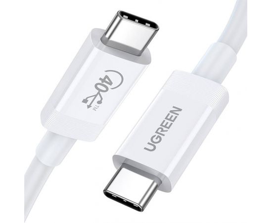USB-C to USB-C UGREEN USB4 Cable, 40Gbps, 0.8m (White)
