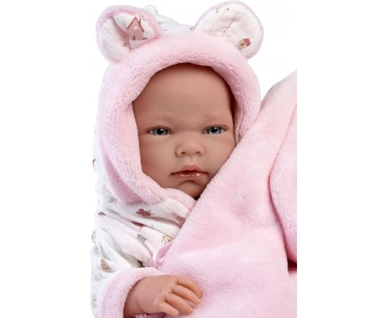 Llorens Кукла малышка Ника 40 см на розовом одеялке, c соской (виниловое тело) Испания LL73898