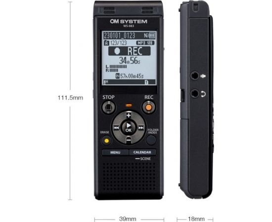 Olympus OM System audio recorder WS-883, black