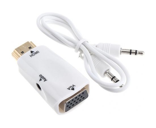 RoGer HDMI uz VGA (+ Audio) pārveidotājs balts