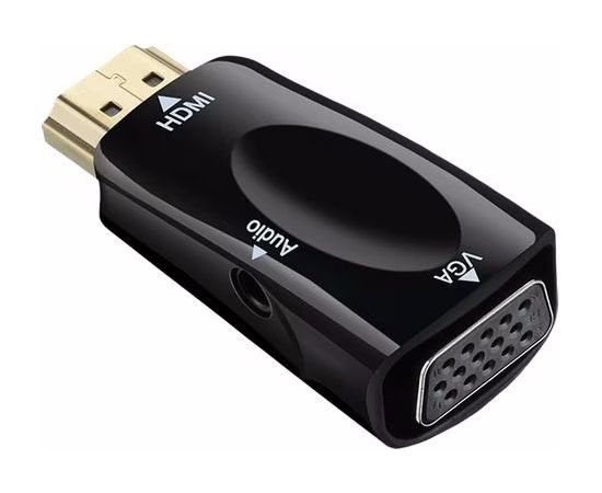 RoGer HDMI uz VGA (+ Audio) pārveidotājs melns