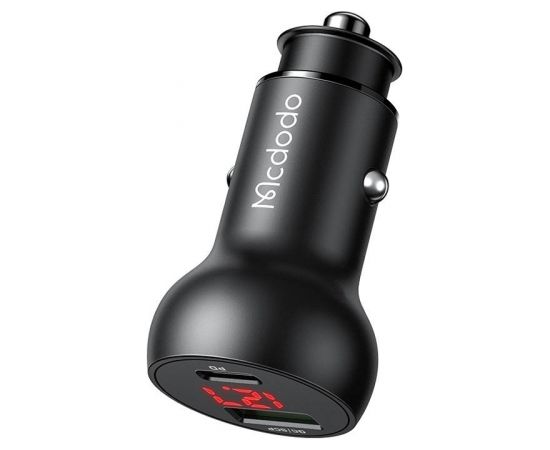 Mcdodo CC-7030 Car Charger, USB + USB-C, with Display, 45W (Black)