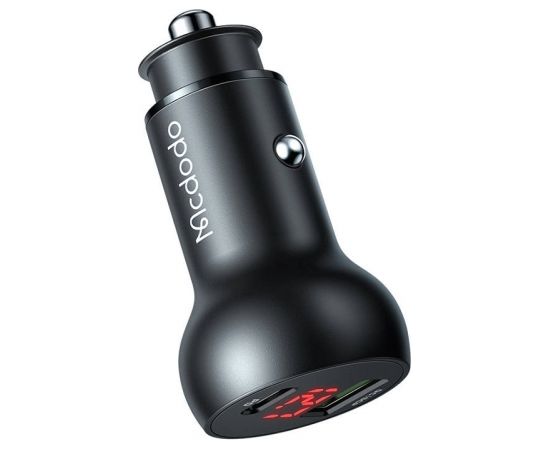 Mcdodo CC-7030 Car Charger, USB + USB-C, with Display, 45W (Black)