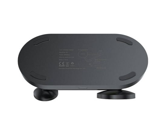 Qi 3in1 wireless charger Acefast E9 15W, MagSafe (black)