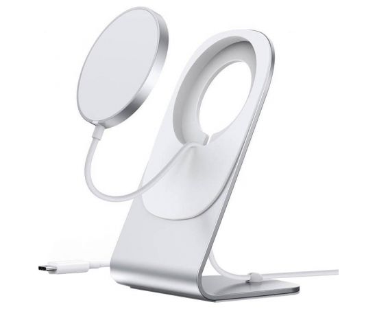 Holder with magnetic wireless charger Choetech H047 (silver)