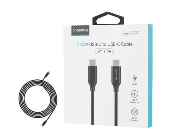 Cable USB-C do USB-C Choetech XCC-1036 240W 2m (black)