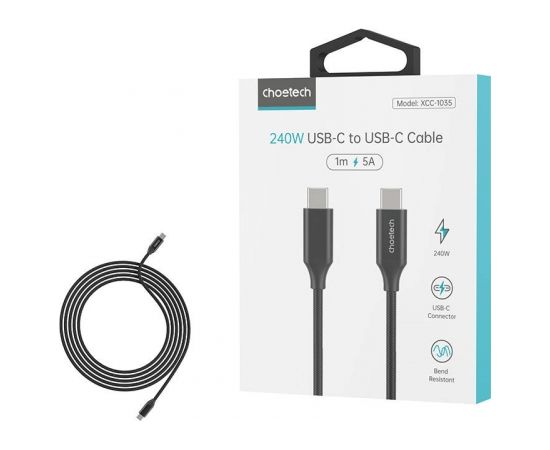 Cable USB-C do USB-C Choetech XCC-1035 240W 1.2m (black)