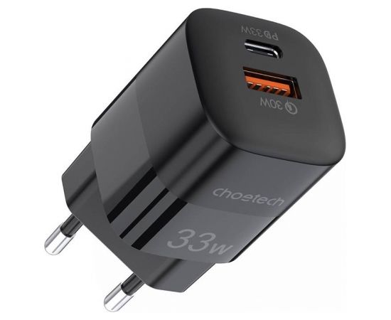 Wall charger Choetech PD5006 30W, A+C dual port (black)