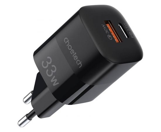 Wall charger Choetech PD5006 30W, A+C dual port (black)