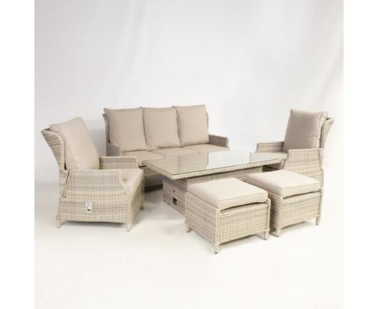 Комплект садовой мебели BASEL стол, диван, 2 стула, 2 пуфa