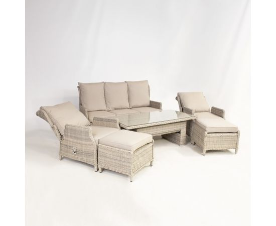 Комплект садовой мебели BASEL стол, диван, 2 стула, 2 пуфa