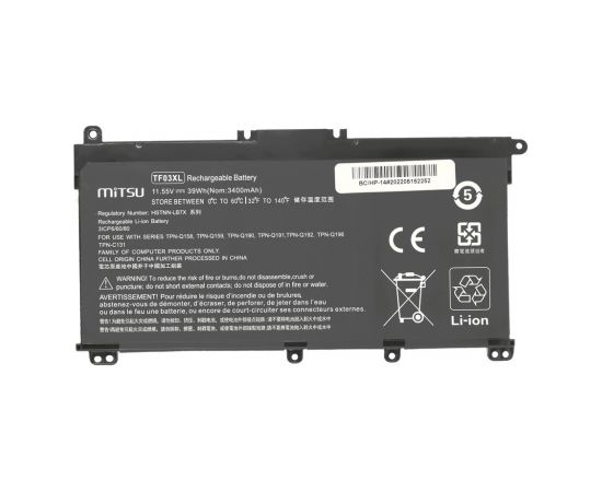 Mitsu HP 14-BP, Pavilion 14 15 3400 mAh (39 Wh) 11.55 Volt cells Li - polymer