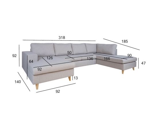 Corner sofa HARALD beige