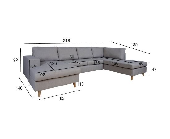 Corner sofa HARALD grey