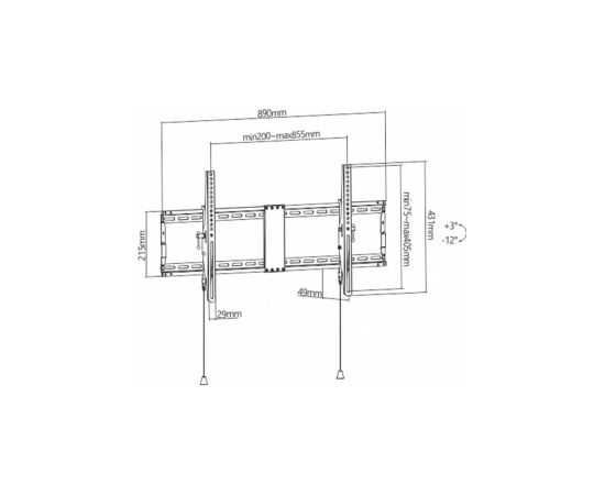 Televizora stiprinājums Gembird TV wall mount (Tilt) 43”-90”