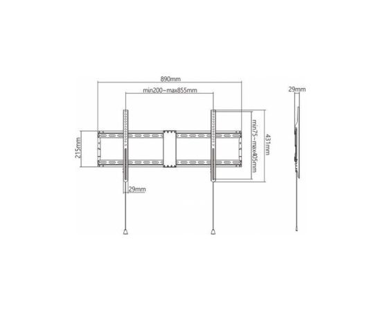 Televizora stiprinājums Gembird TV wall mount (Fixed) 43”-90”