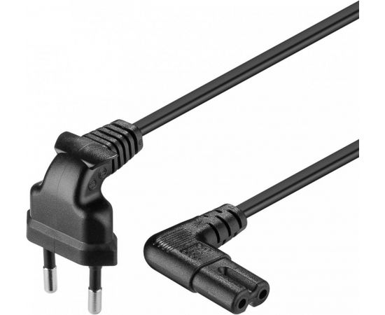 Goobay - Euro power cable 2-pin - angled 90 degrees - black - 2 m