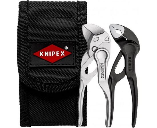 KNIPEX pliers set XS with bag, 2 pieces (black, in tool belt bag)