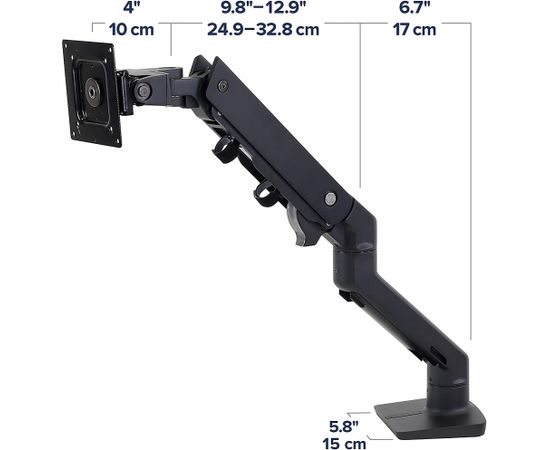 Ergotron HX Monitor Arm with HD joint, monitor mount (black)