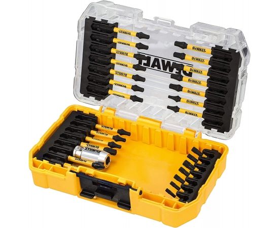 DeWALT EXTREME FLEXTORQ screwdriver bit set DT70734T-QZ, 29 pieces, bit set (yellow, incl. Magnetic bit ring)