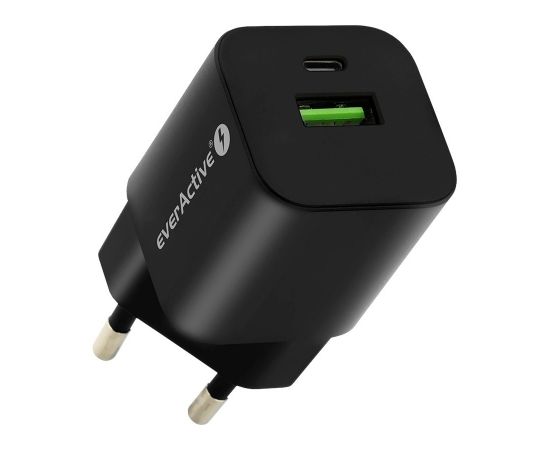 everActive GaN SC-390QB wall charger with USB QC3.0 socket and USB-C PD PPS 30W