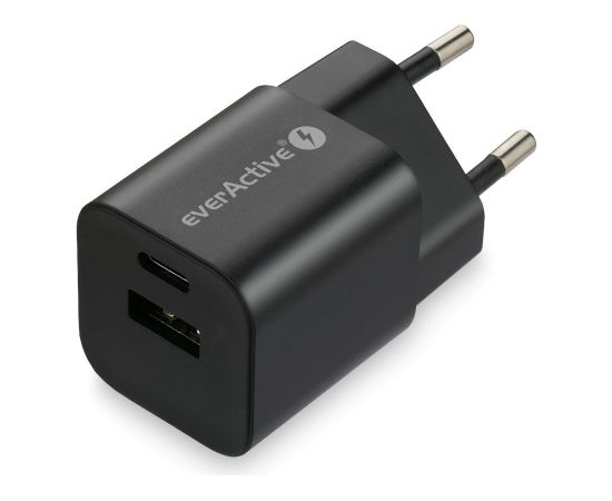 everActive GaN SC-390QB wall charger with USB QC3.0 socket and USB-C PD PPS 30W