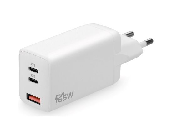 everActive GaN SC-650Q wall charger with USB QC4+ socket and 2x USB-C PD PPS 65W