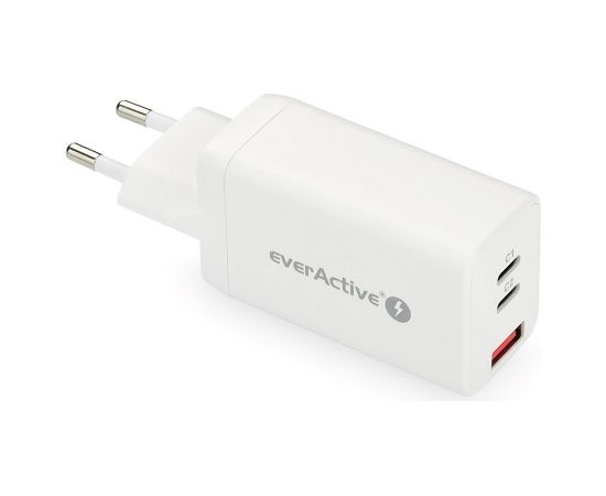 everActive GaN SC-650Q wall charger with USB QC4+ socket and 2x USB-C PD PPS 65W