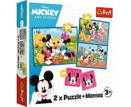 Hasbro TREFL DISNEY Комплект пазлов Микки-Маус 30шт. + 48шт. + 24 мемо