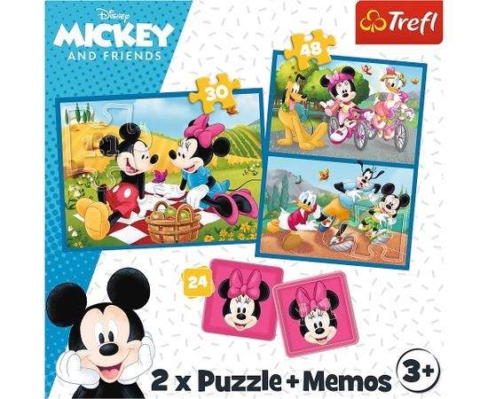 Hasbro TREFL DISNEY Puzles komplekts Mikijs 30 gab + 48 gab + 24 memo