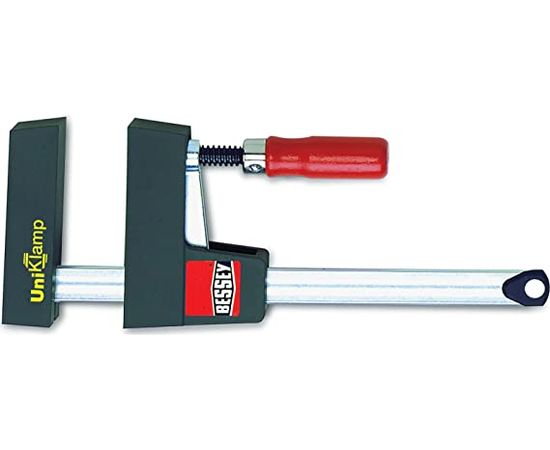 (Ir veikalā) Bessey Light body clamp UniKlamp UK100 L-veida savilcējskava (black/red, 1,000 / 80)