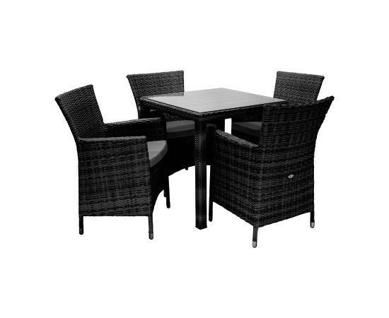 Садовая мебель WICKER стол и 4 стула, чёрный
