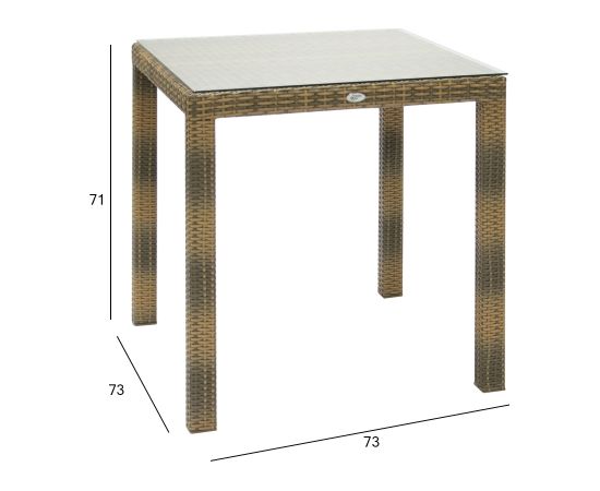 Galds WICKER 73x73xH71cm, kapuèîno