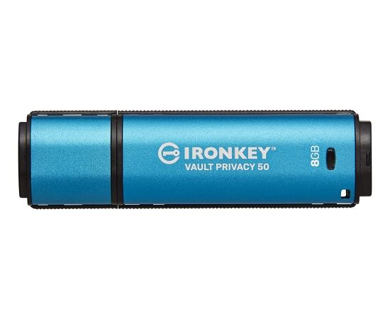 Kingston IronKey Vault Privacy 50 8 GB USB stick (light blue/black, USB-A 3.2 Gen 1)