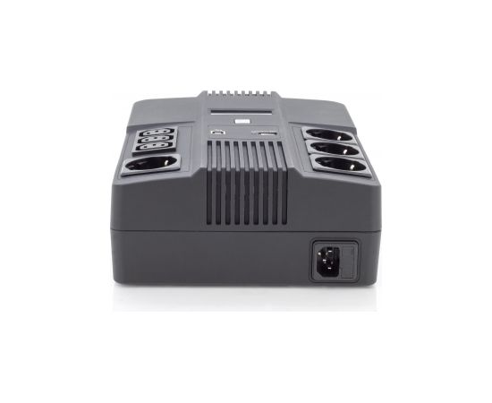 Digitus All-in-One UPS, 800VA/480W, LED 12V/9Ah x1, 4x CEE 7/7,3x IEC C13, USB, RJ45