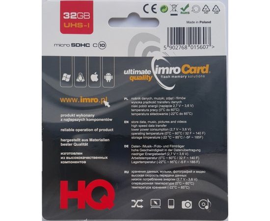 IMRO 10/32G UHS-I memory card 32 GB MicroSDHC Class 10