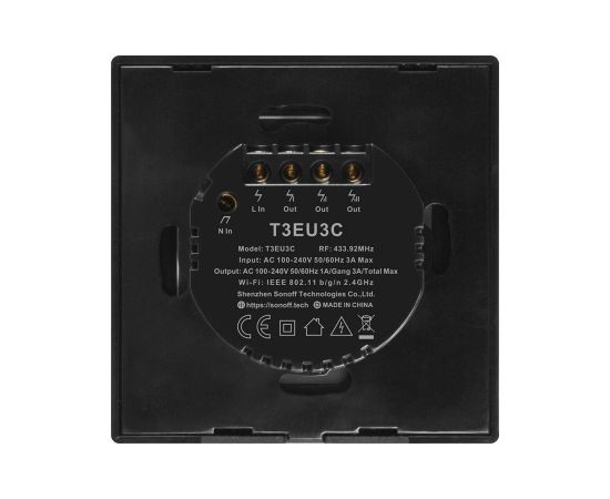 Smart Switch WiFi + RF 433 Sonoff T3 EU TX (3-channels)