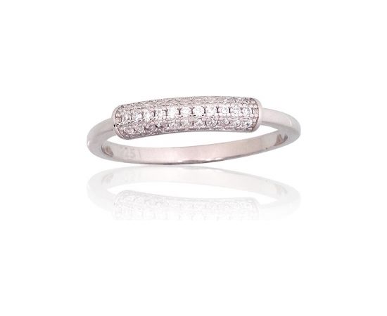 Серебряное кольцо #2101805(PRh-Gr)_CZ, Серебро 925°, родий (покрытие), Цирконы, Размер: 17, 1.5 гр.