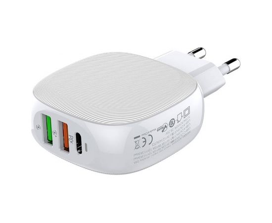 Wall charger LDNIO A3510Q, 2x USB + USB-C, PD + QC 3.0, 32W (white)