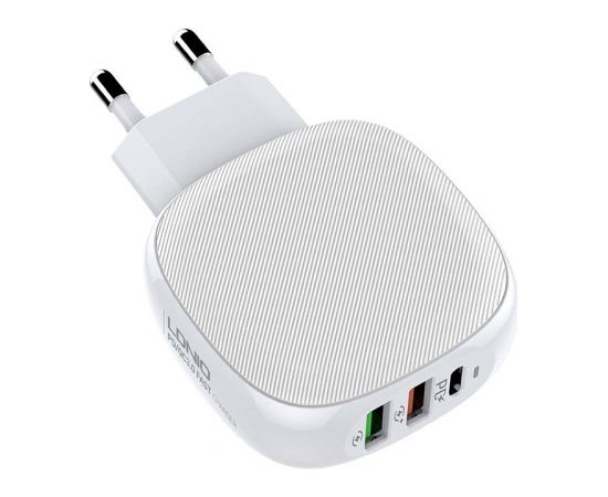 Wall charger LDNIO A3510Q, 2x USB + USB-C, PD + QC 3.0, 32W (white)