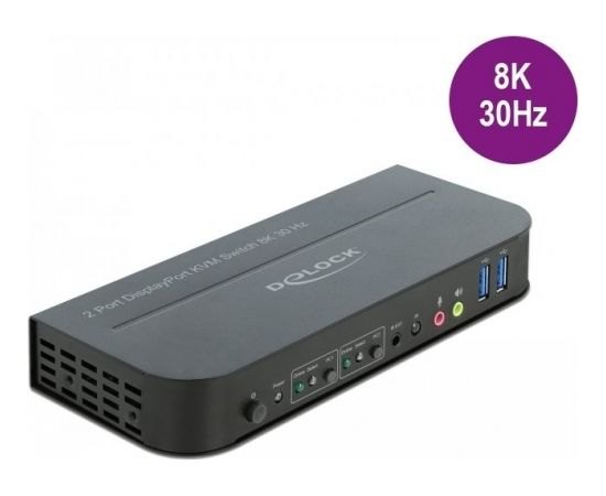 DeLOCK DisplayPort 1.4 KVM switch 8K 30 Hz with USB 3.2 Gen 1, KVM switch