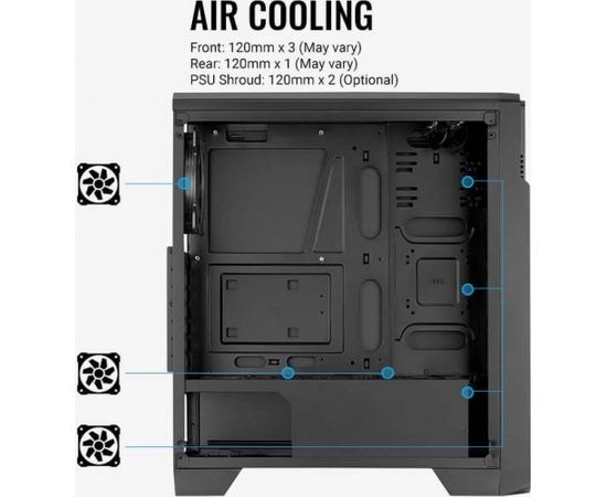 Aerocool Ore Tempered Glass, tower case (black, tempered glass)