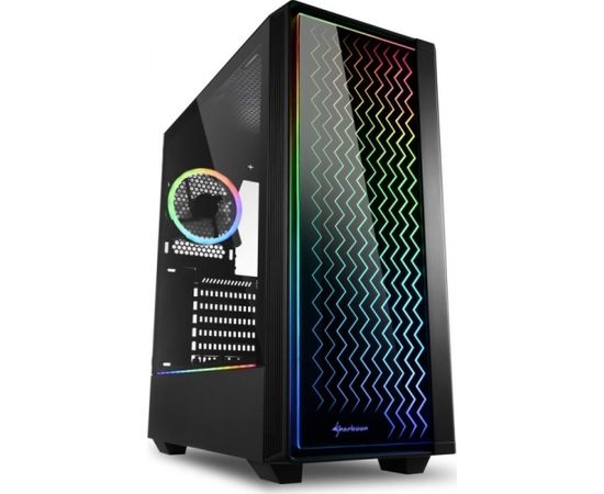 Sharkoon RGB LIT 200 tower case (black, front and side panel of tempered glass)