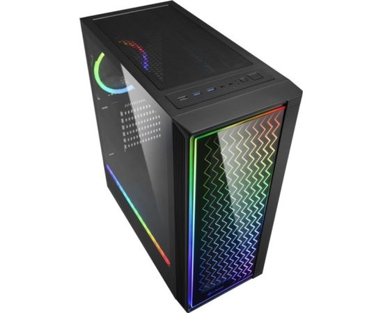 Sharkoon RGB LIT 200 tower case (black, front and side panel of tempered glass)