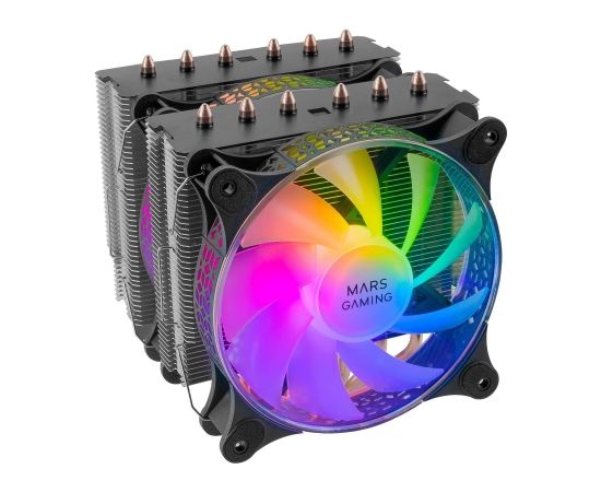 Mars Gaming MCPU-XT CPU Cooler Dual Tower Cooling 300W 2x120mm ARGB Dzesētājs procesoram
